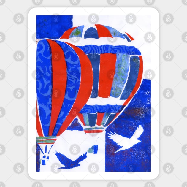 Hot Air Balloon Red White and Blue Sticker by Heatherian